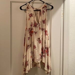 Free People washed stone combo, tunic dress, floral, crème. Size: XS